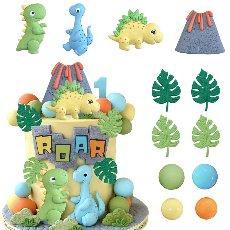 LEFUBABY Baby Dinosaur Cake Toppers Dinosaur Cake Decorations Dinosaur Birthday Cake Toppers for Baby Shower Dinosaur Themed Birthday Party Supplies (Style 2) - Image 1